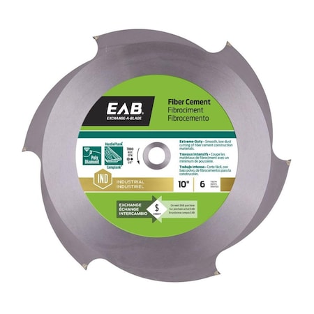 Inserciones 10 in. x 6 Teeth Fiber Cement Industrial Recyclable Exchangeable Saw Blade IN3356141